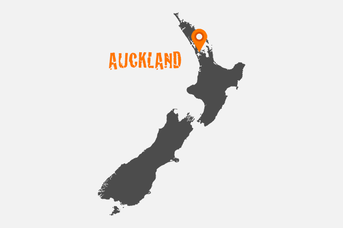 Map Of Auckland, North Island New Zealand