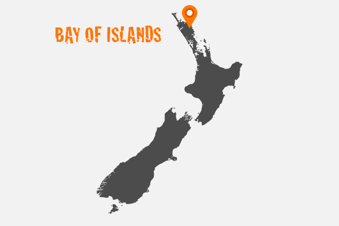 Map Of Bay Of Islands, North Island New Zealand