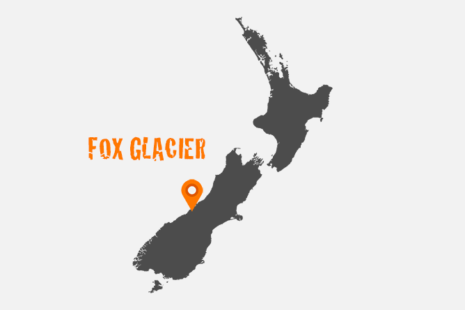 Map Of Fox Glacier, Westland Tai Poutini National Park New Zealand