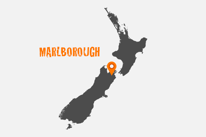 Map Of Marlborough District, New Zealand
