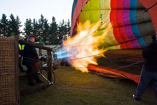 Hot Air Inflates The Nylon Fabric Of The Balloon